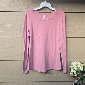 HWOKEFEIYU Womens Long Sleeve Stretch Slim Round Neck Ribbed Basic Shirts XXL